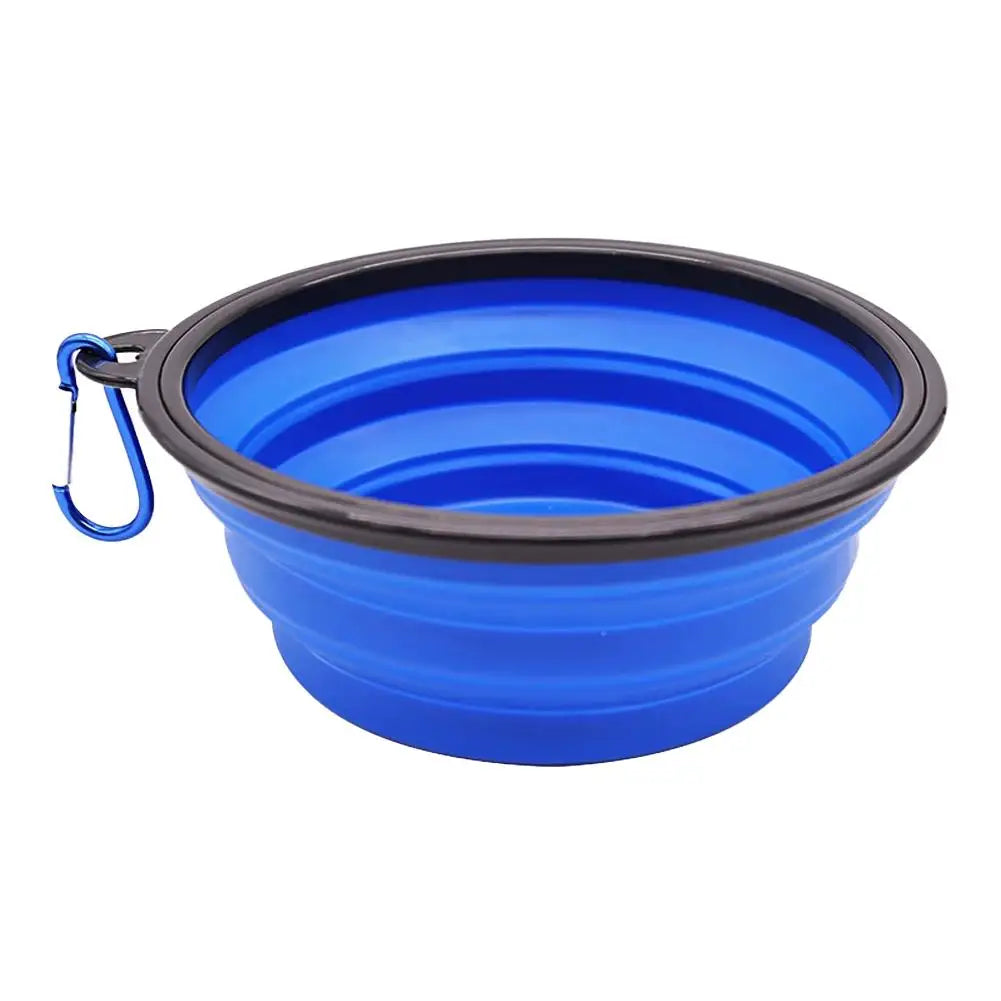Dog Travel Bowl, Collapsible Bowls for Dogs, Foldable Cat Water Bowl, Portable Pet Feeding Water Travel Dish with Carabiner Clip