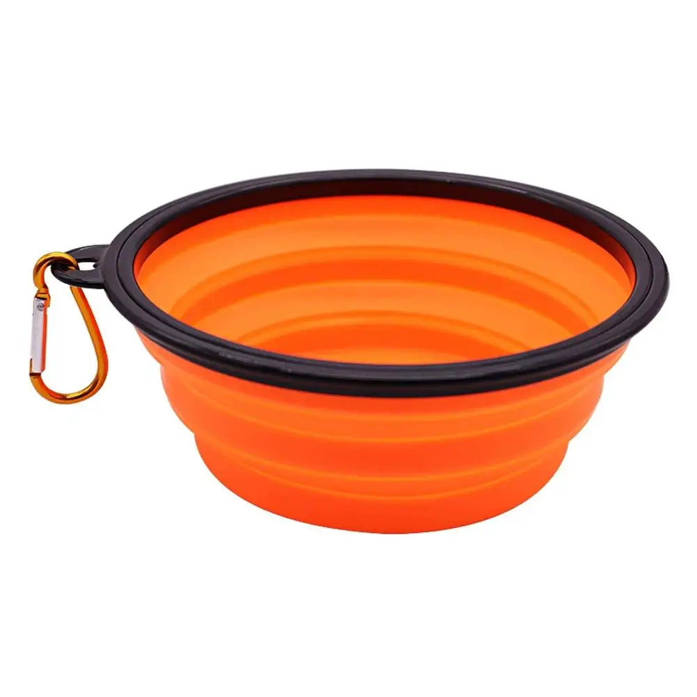 Dog Travel Bowl, Collapsible Bowls for Dogs, Foldable Cat Water Bowl, Portable Pet Feeding Water Travel Dish with Carabiner Clip