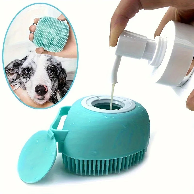 2-in-1 Silicone Pet Grooming Brush with Massage Balls-Bath & Massage Tool for Dogs and Cats-Silicone Material Pet Care Accessory