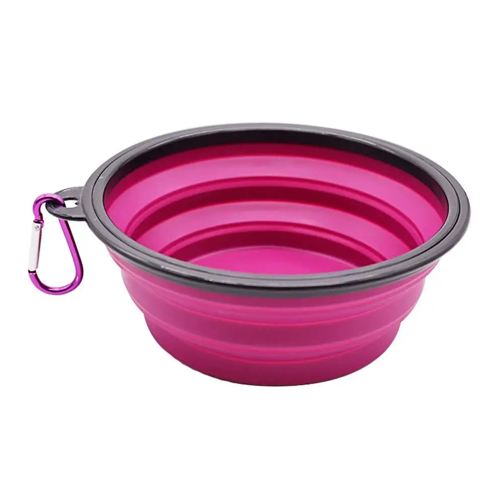 Dog Travel Bowl, Collapsible Bowls for Dogs, Foldable Cat Water Bowl, Portable Pet Feeding Water Travel Dish with Carabiner Clip