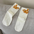 【N】 1 Pair Cartoon Cat Ladies Cotton Socks, Breathable and Comfortable for All Seasons  {ZYAT-1}