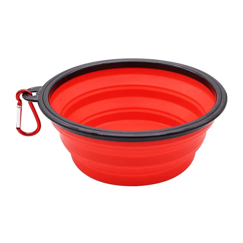 Dog Travel Bowl, Collapsible Bowls for Dogs, Foldable Cat Water Bowl, Portable Pet Feeding Water Travel Dish with Carabiner Clip